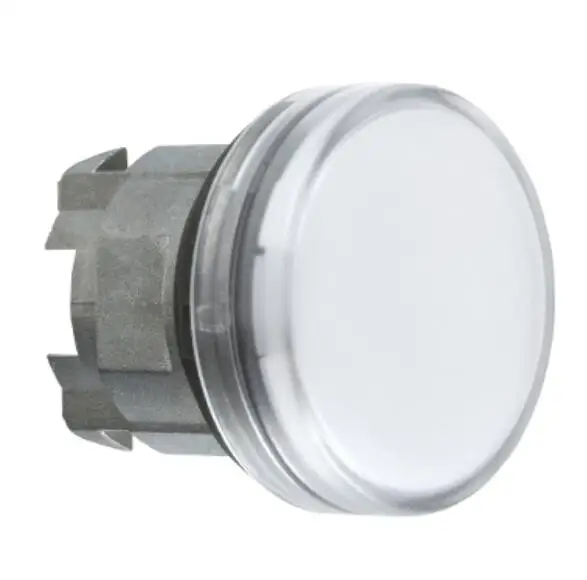 ZB4BV013 Head for pilot light, Harmony XB4, metal, white, 22mm, universal LED, plain lens