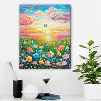 YIJIE Paint by Numbers Fantasy Colorful Flower Field Butterfly DIY Hand Painted Painting Canvas Coloring Unique Surprise Gift Ho