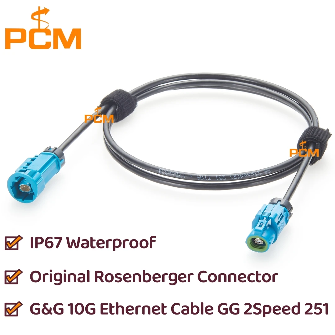 H-MTD Rosenberger Waterproof Jack E6K14A-1CAZ5-Z to Plug E6S14E-1CAZ5-Z Connector 10G Automotive Ethernet Cable for ADAS camera