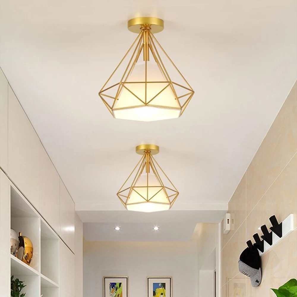 

Современный потолочный светильник с абажуром, винтажный промышленный ретро-чердак, металлический потолочный светильник для гостиной, кухни, ресторана, бара, светильник, декор E27