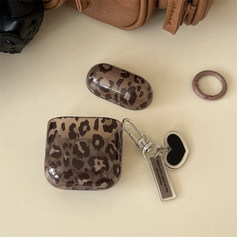 For Apple Airpods 4 3 Pro 2 Case Winter Leopard Print Cute Headphone Cover Silicone Headset Charging Cases For Airpod Pro 2 Capa