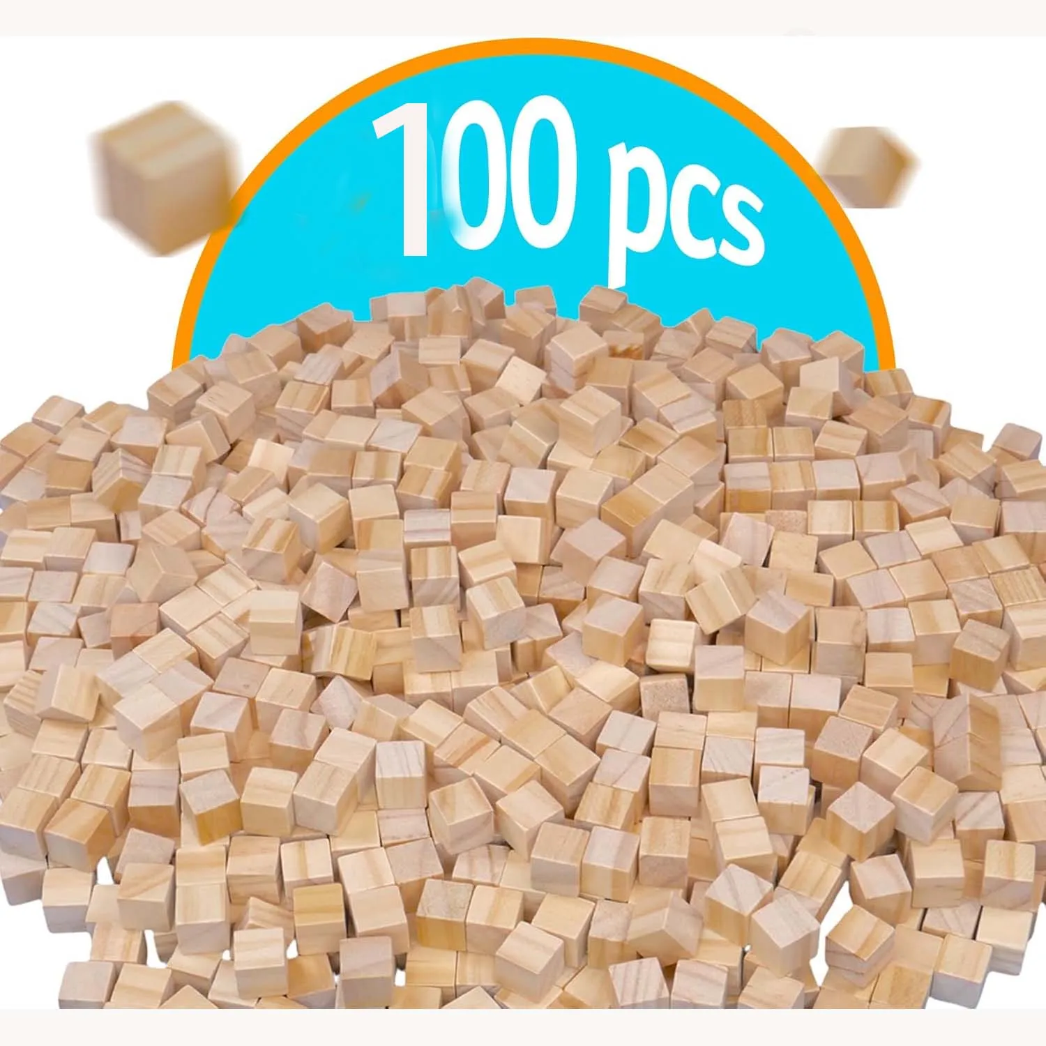 Holzwürfel – 100/200 Stück 1CM Unbehandelte Kiefernholzblöcke für Projekte, Basteln und DIY-Bauten – Detail 3