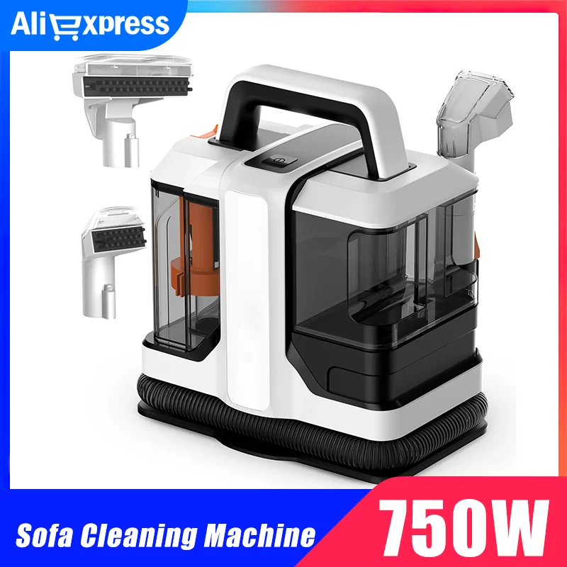 750W High Power Spot Cleaner 15KPa Handheld Carpet Cleaner for Sofa Curtain Spray Suction Integrated Machine Clean Machine 220V