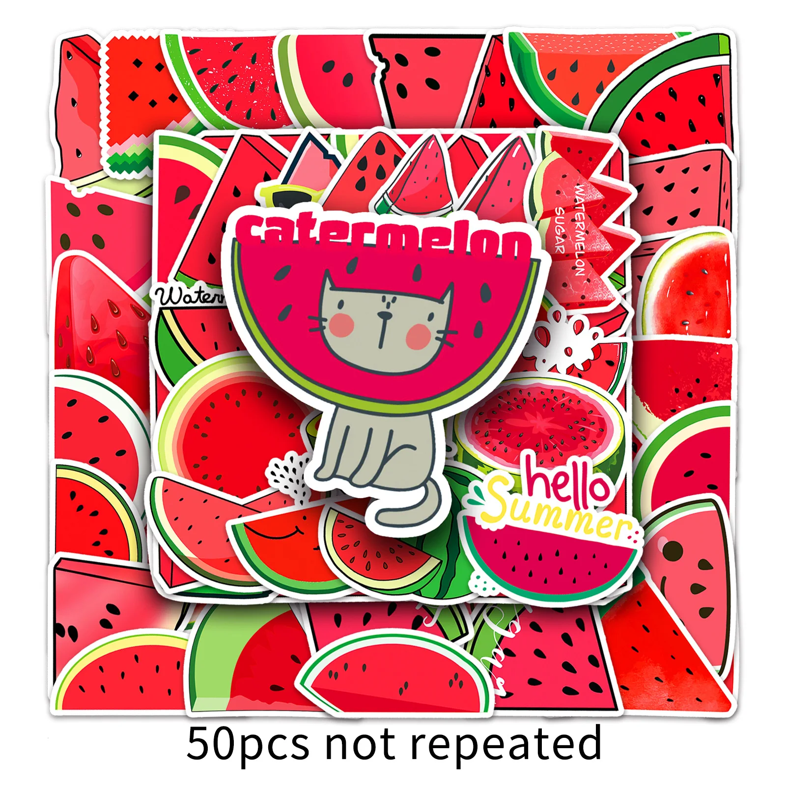 10/30/50PCS Cartoon Watermelon Stickers DIY Laptop Suitcase Fridge Notebook Phone Car Stickers Kids Graffiti Decals Classic Toys