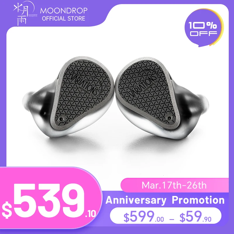 MOONDROP Variations 2EST+2BA+DD Earphones Tribrid IEM with Detachable Cable