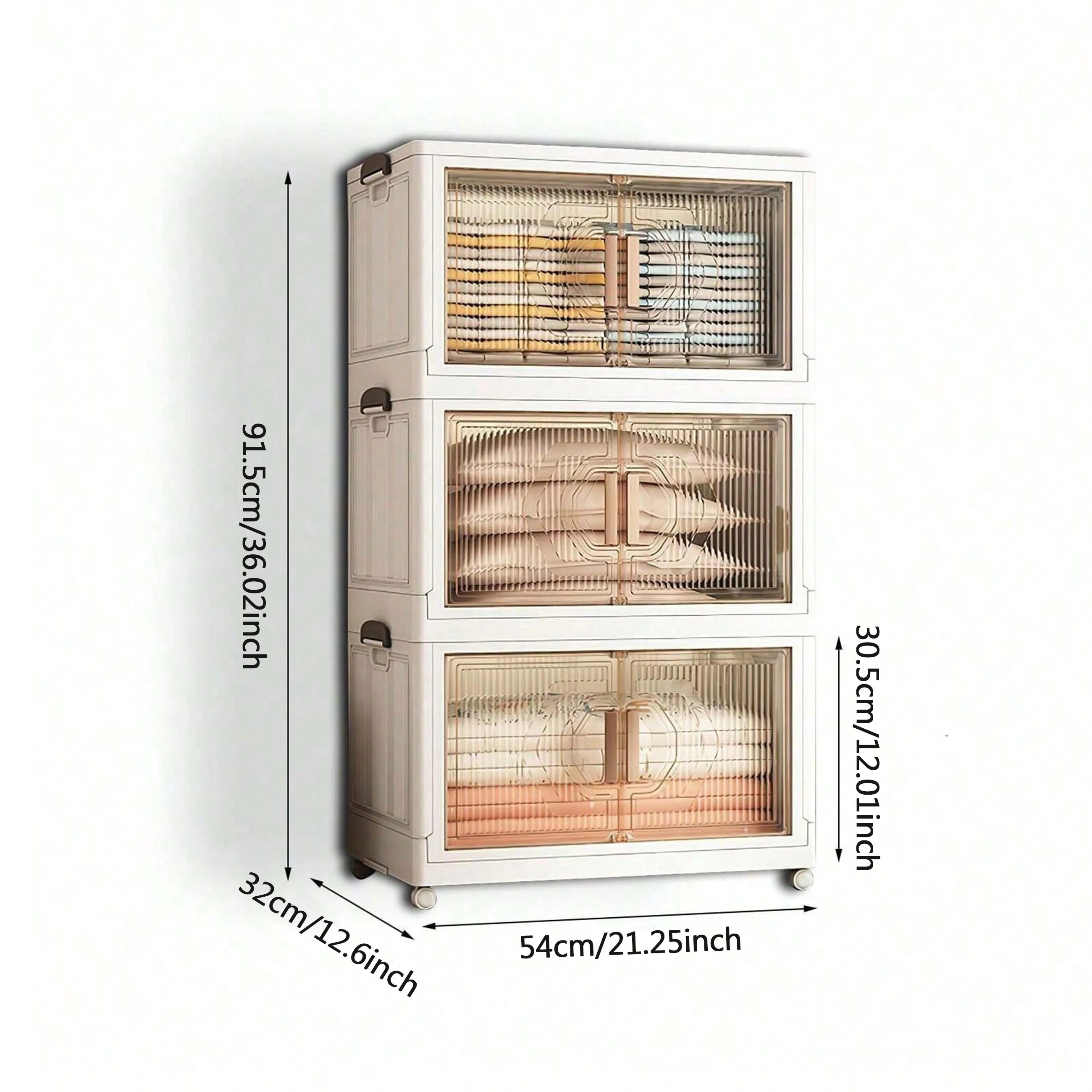 SAEIV Transparenter faltbarer Aufbewahrungsschrank, faltbares Aufbewahrungsregal, mobiler Kleiderschrank, Kleideraufbewahrungsbox, kostenlose Montage – Detail 2