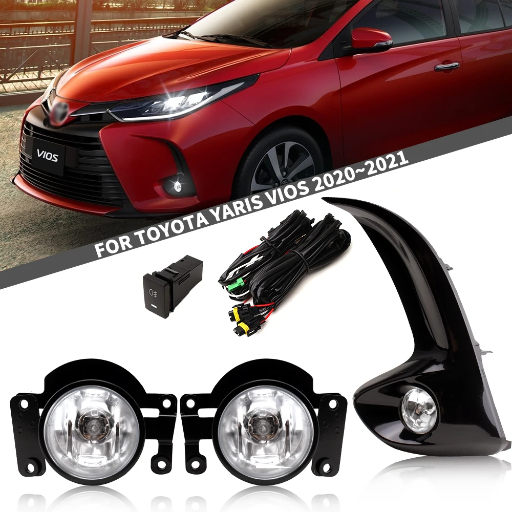 For Toyota YARIS VIOS 2020-2021 Front Fog Lights Car Styling Spot Light Fog Lamps with Switch 1 Pair Real Shot