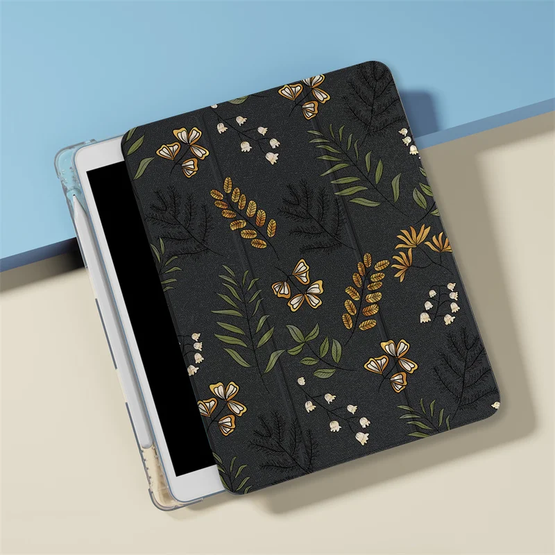 Abstracte planten siliconen voor iPad Pro 11 inch Air 2024 iPad Air 5 4 mini 6 5 4 10.9 10e 5 6 7 8 10.2 9.7 inch Air3 10.5 Cover