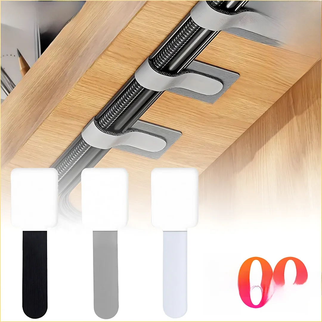 Attaches de câble réutilisables, organisateur de fil de fixation, support de corde, auto-adhésif réglable, sangles d'organisation de cordon, gestion de bureau