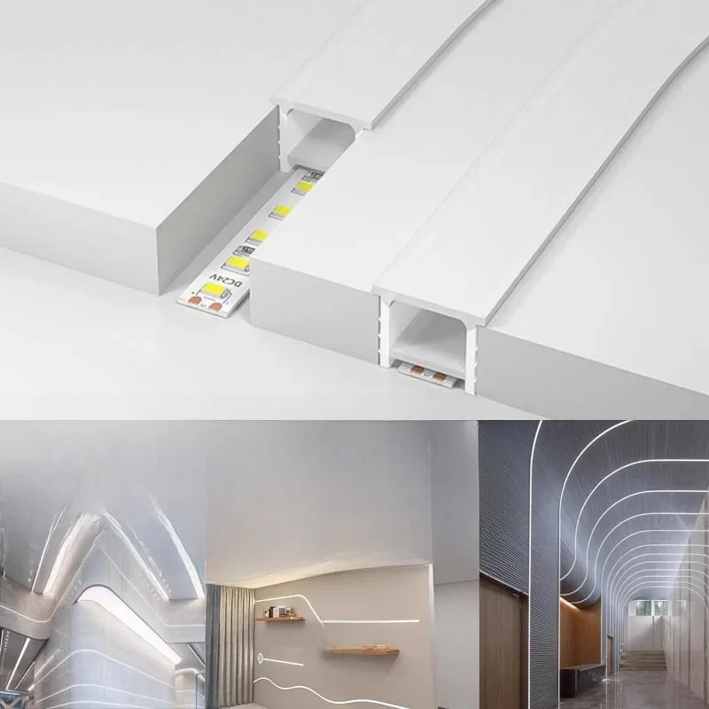 5m 10m Flexibele verzonken LED-siliconenbuis Licht Kanaalhouder Waterdicht Knipbaar Gemakkelijk te installeren Binnendecoratie DIY Speciaal gevormd - afbeelding 2