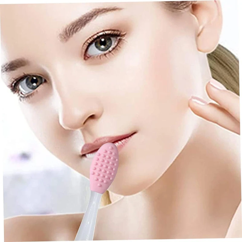 Paquete de 2 cepillos para limpiar los poros: cerdas de silicona, para nariz, barbilla, frente, exfoliación suave, impermeable, fácil limpieza (negro/azul