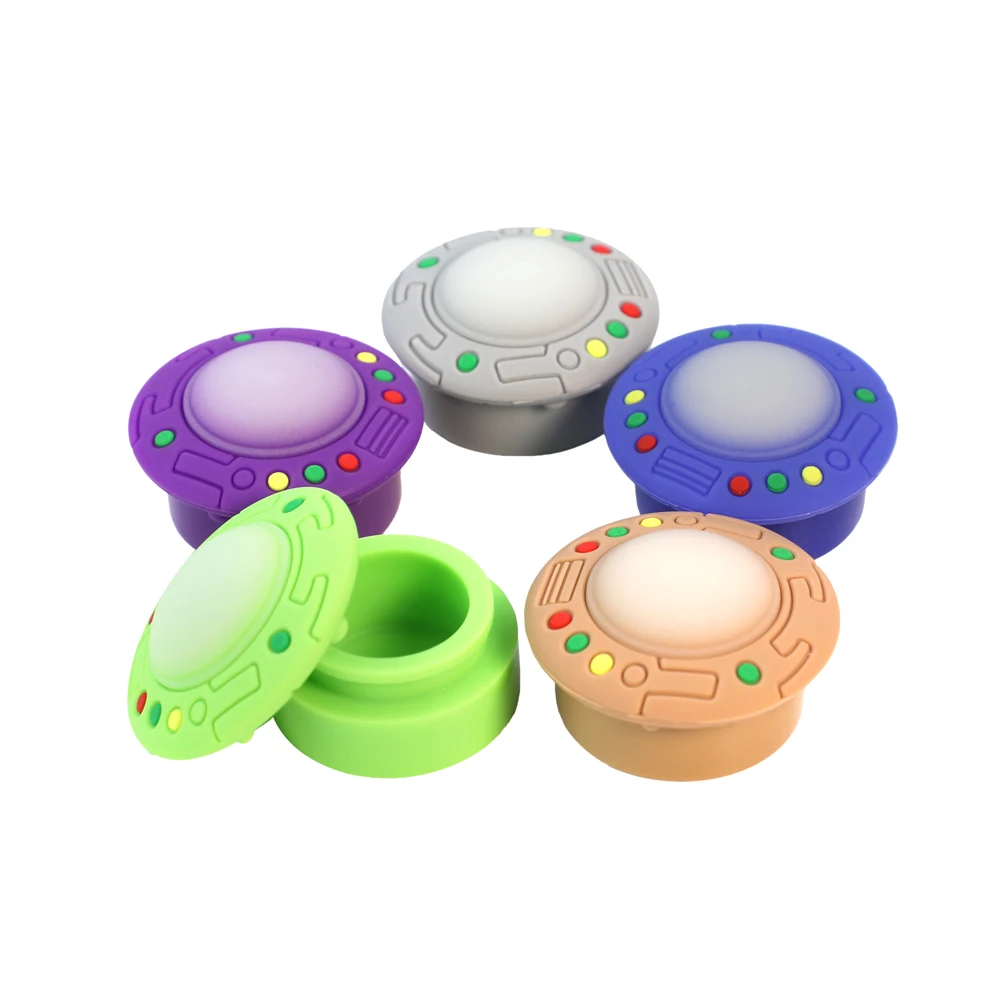 3 PCS 5 ml UFO Design Silicone Empty Cosmetic Jar Travel Face Cream Liquid Ointment Container  Non-stick Oil Wax Storage