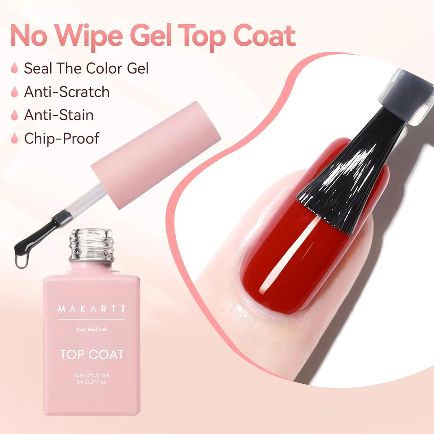 Nail Base Coat & Top Coat Set - Long-Lasting Shine & Chip-Resistant,for All Nail Polish Types Manicure Nail Art Supplies