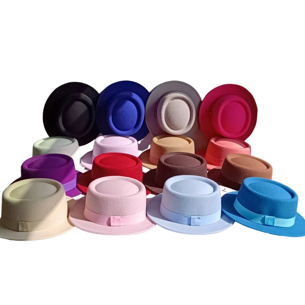 

4.5 cm narrow-brimmed men's felt hat with raised top, new autumn/winter retro gentleman's hat/church cap