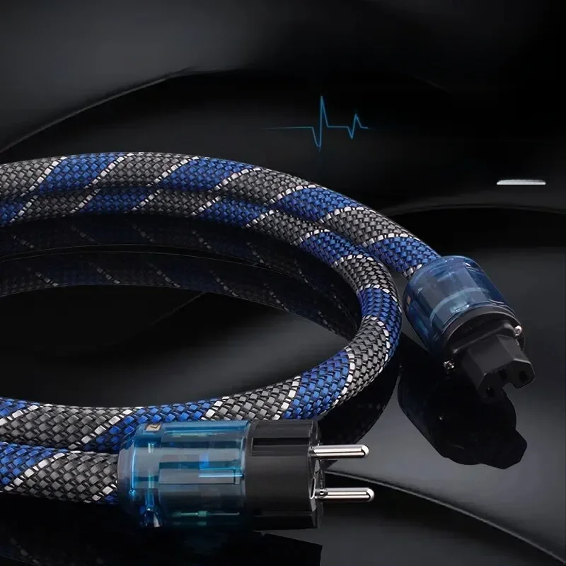 YYAUDIO Power Cable HiFi OCC Audio Cable EU/US Vseries Connecter Amplificateur, Filtre 1m 1.5m