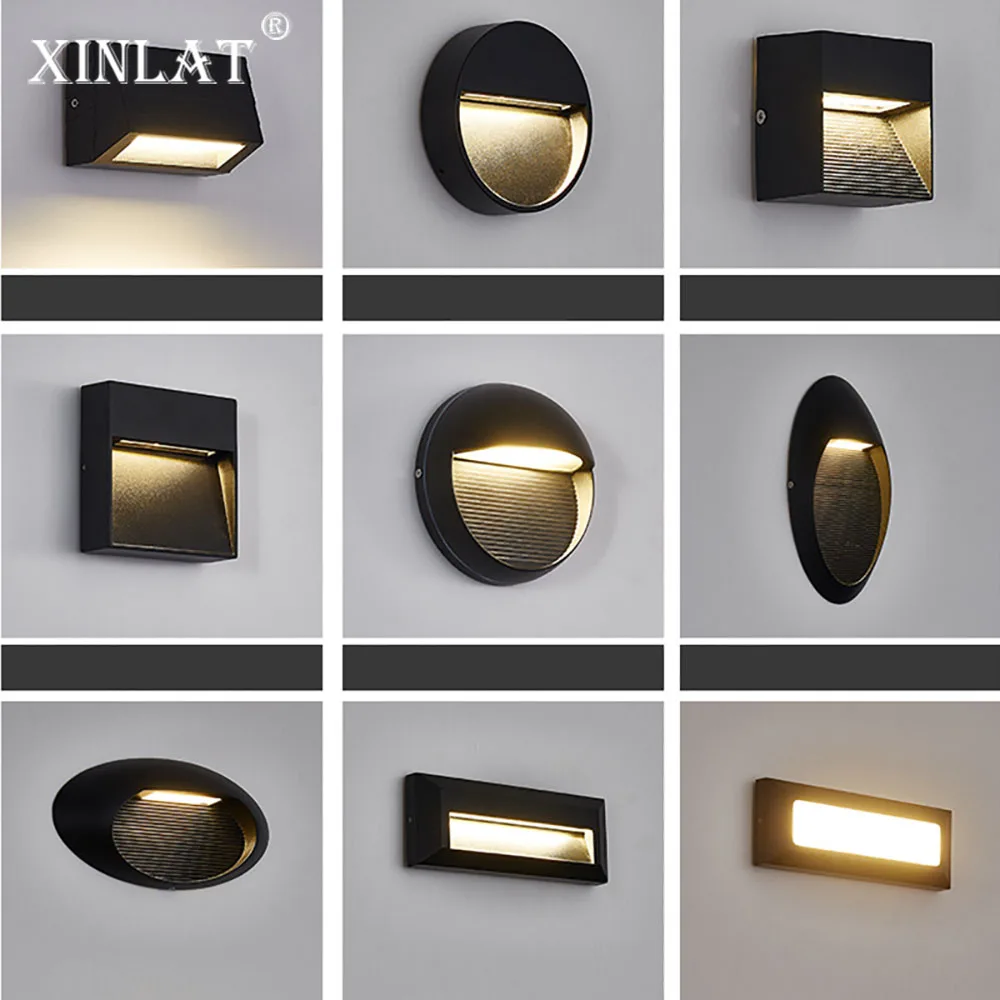 Outdoor/Indoor LED Step Light Waterproof Stair Lamp Aluminum Staircase Corner Footlight 220V IP65 110V Yard Wall Mount Sconce