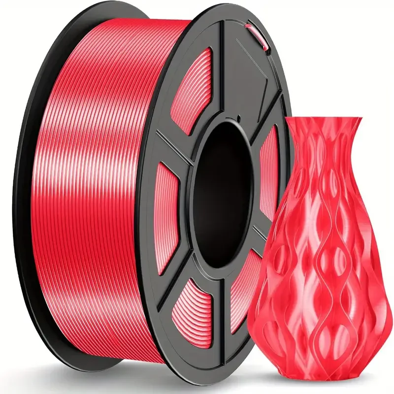 

PLA Filament 1.75mm 3D Printer Filament with Shiny Surface, Shiny PLA Silk Filament 250g/500g Spool 3D Printing Filament,red