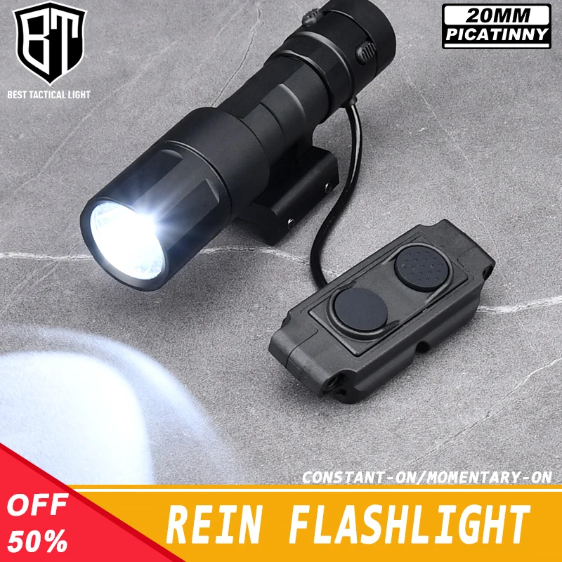 WADSN REIN 2.0 Tatical Flashlight 1000lumens White Light Hunting Weapon Light With Dual Function Switch Fit 20mm Picatinny Rail