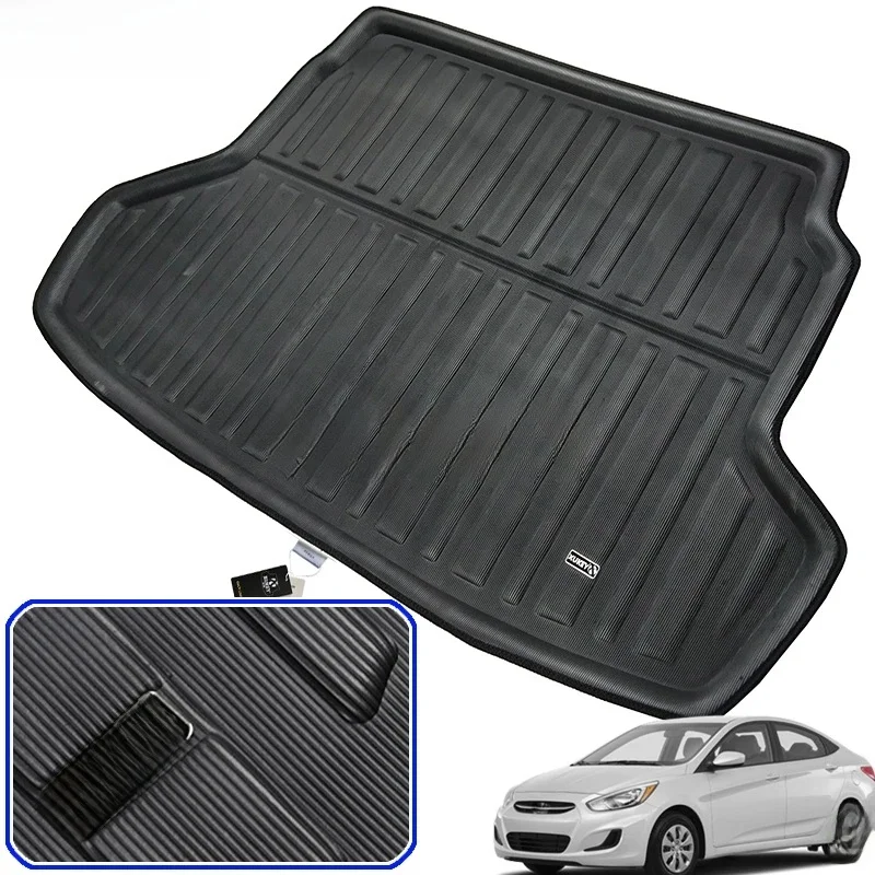 Mata bagażnika Taca bagażnika Dywan podłogowy do Hyundai I25 Accent Blue Verna Solaris Sedan 2011 2012 2013 2014 2015 2016 2017 — zdjęcie 2