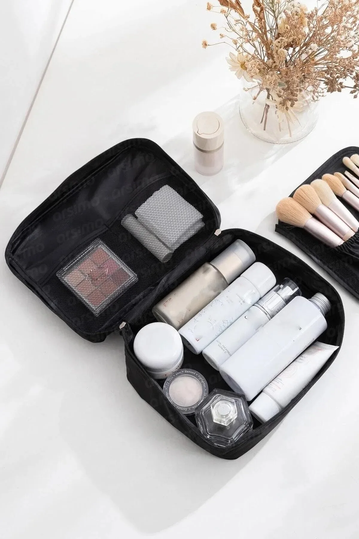 Borsa per il trucco 4 scomparti valigia per trucco cosmetico Set borsa Organizer da viaggio per la cura