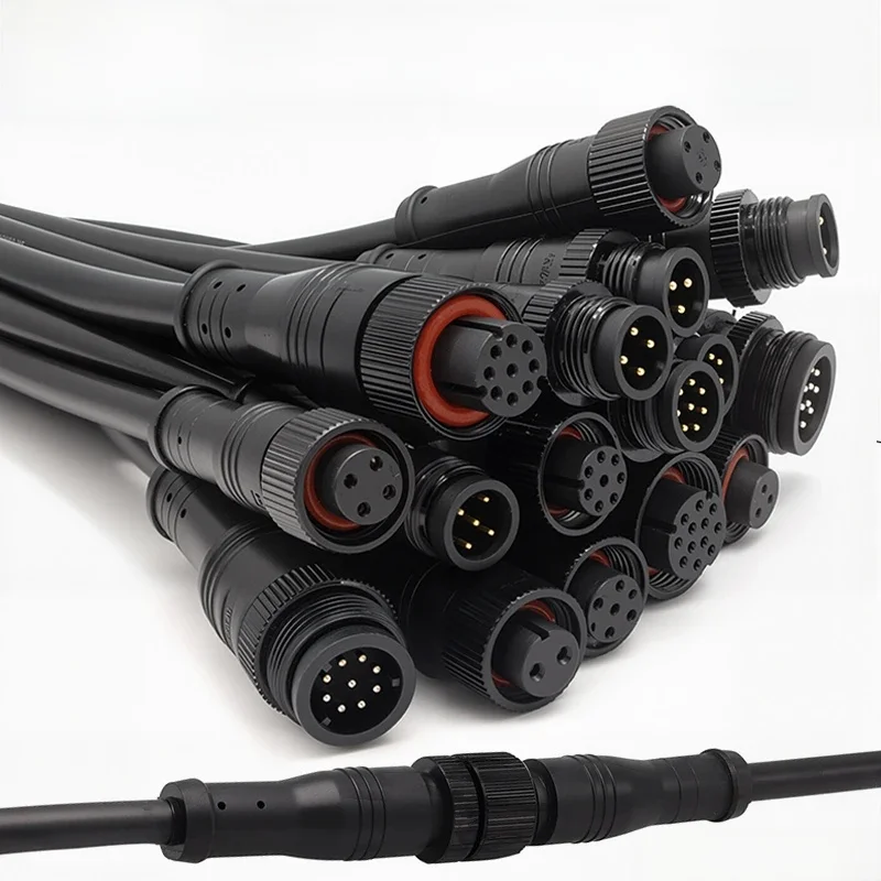 5/20 Stuks M12 Metalen Waterdichte IP68 2/3/4/5/6/8 pin Power Kabel Draad Plug IP68 voor LED Strips Man Vrouw Connector 20 CM - afbeelding 2