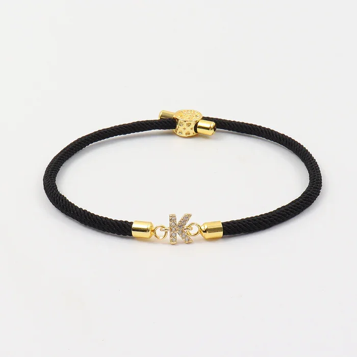 

Initial Jewelry With Zircon Adjustable Rope Bracelet Women's Jewelry Gift Suitable for Daily Wear Fashion Style Anniversary