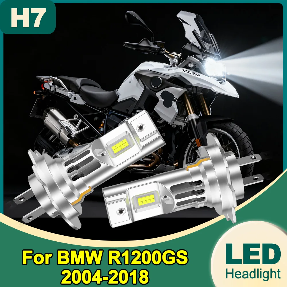 

H7 Motorcycle LED Headlight Bulb With Fan CSP Chips 6000K White Super Bright For BMW R1200GS 2004-2016 2017 2018 Turbo Auto Bulb