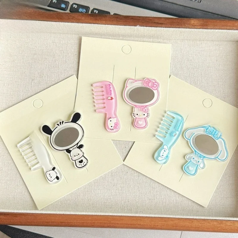 Sanrio Kamm Spiegel Cartoon Hallo Kitty Kuromi meine Melodie Pochacco Cinna moroll Mini Make-up