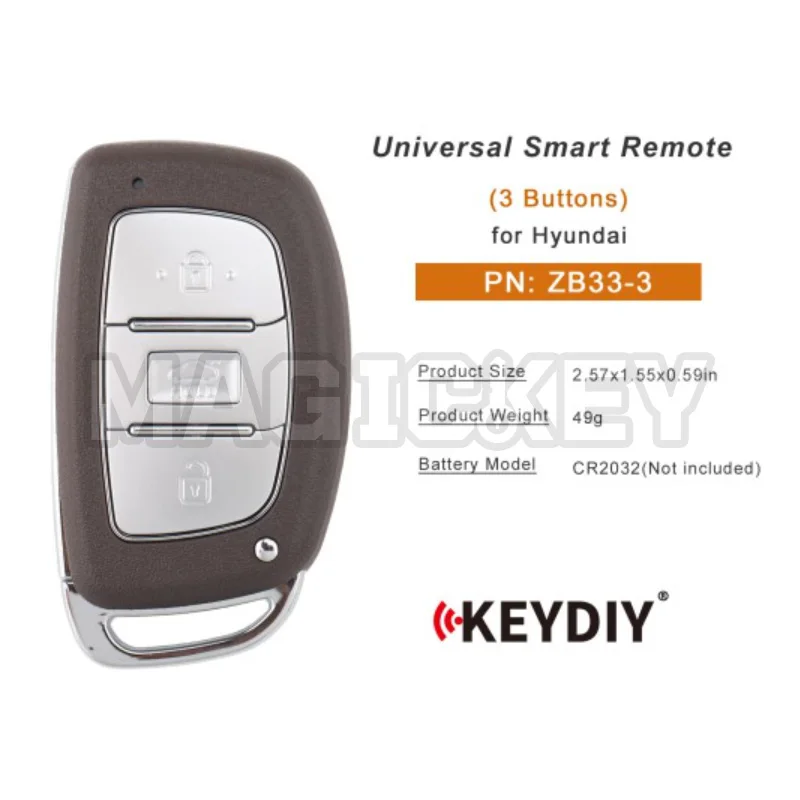 KEYDIY KD ZB33-3 Universal Smart Remote Key 3 Buttons Compatible with Hyundai Type