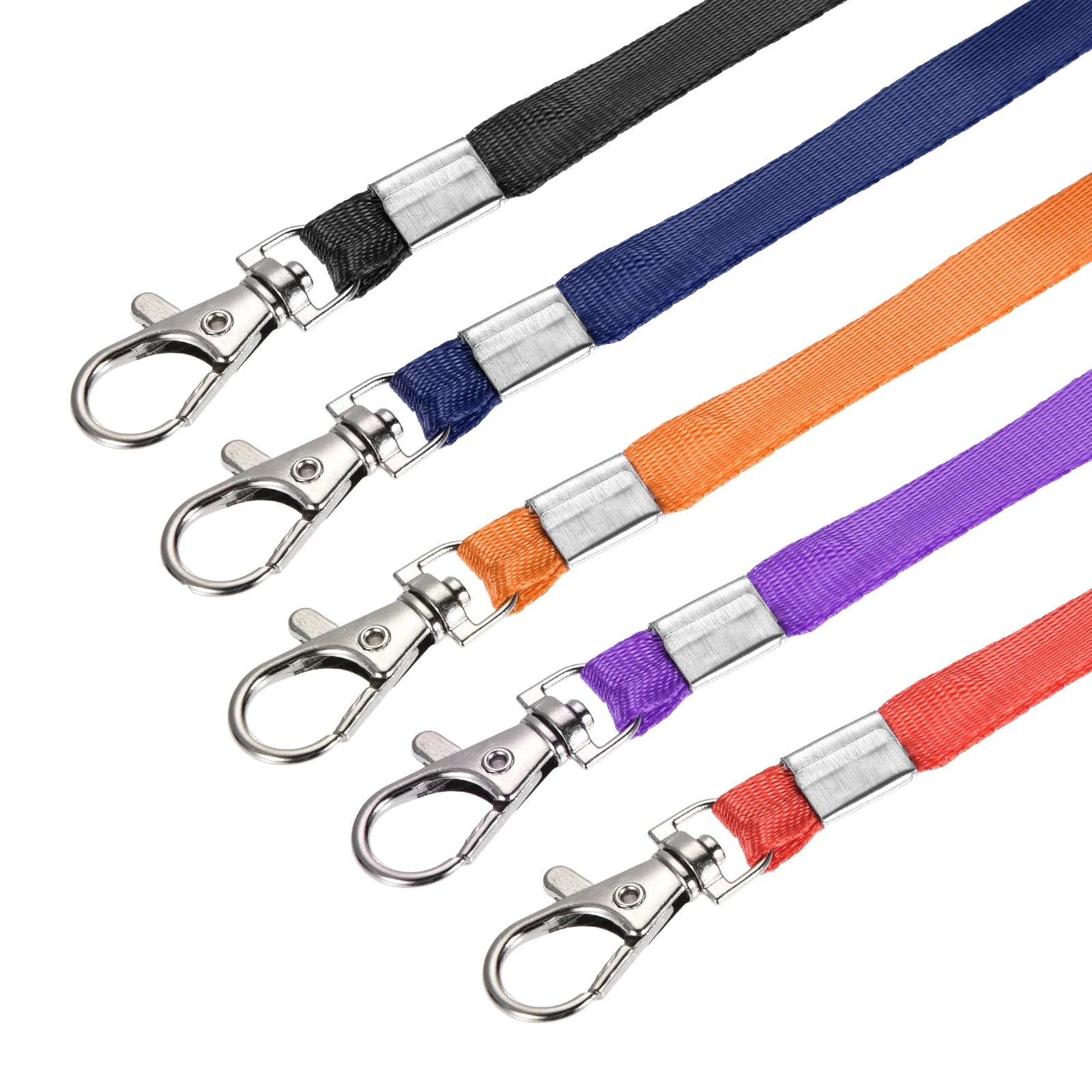 50Pcs Neck Strap Lanyard Swivel Hook Clip Flat Lanyards for ID Name Tag Badge Holder Access Card Keychain Landyard