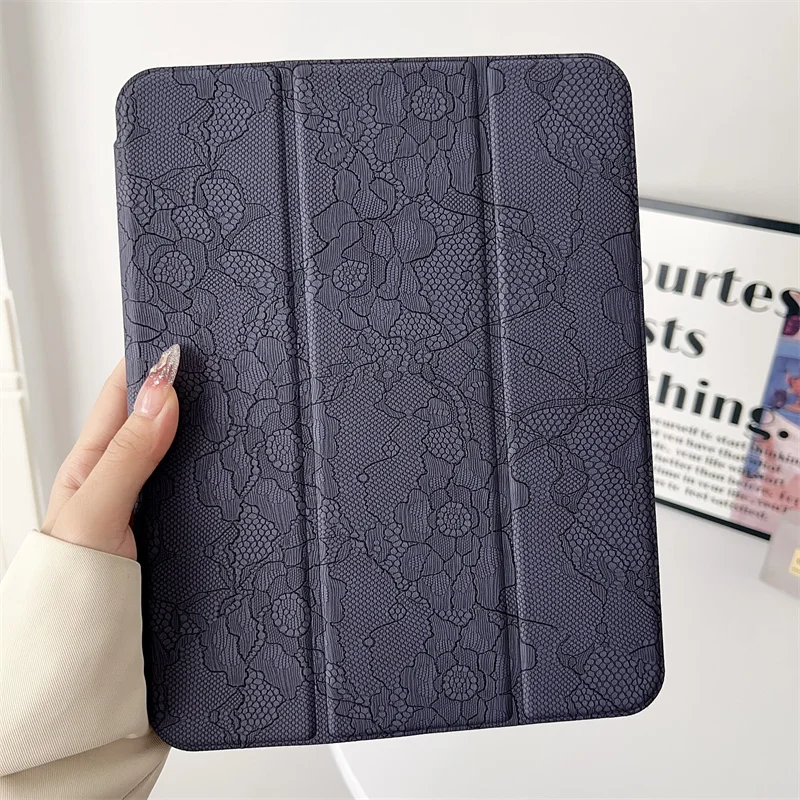 Embossed Flower Tablet Case For iPad Pro 11 inch Air 2024 iPad Air 5/4 10.9 10 5/6/7/8 10.2 9.7 inch Air3 10.5 mini 6/5/4 Cover