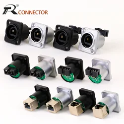 1pc RJ45 CAT5/6 Network Interface Adapter Waterproof Male Plug Female Socket Panel Mount Connector for Outdoor Ethernet Jack