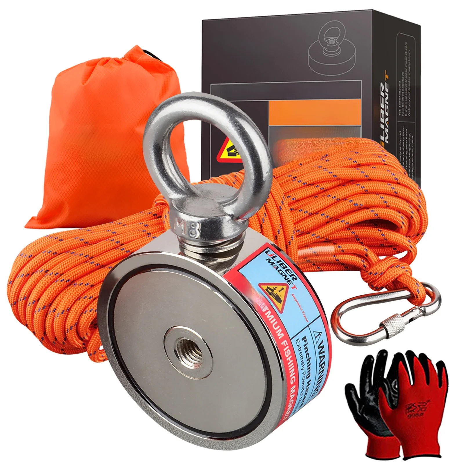 Dubbelzijdig 150KG tot 500KG Ronde Neodymium Magneet Haak Bergingsmagneet Zeevisuitrusting Houder - afbeelding 2