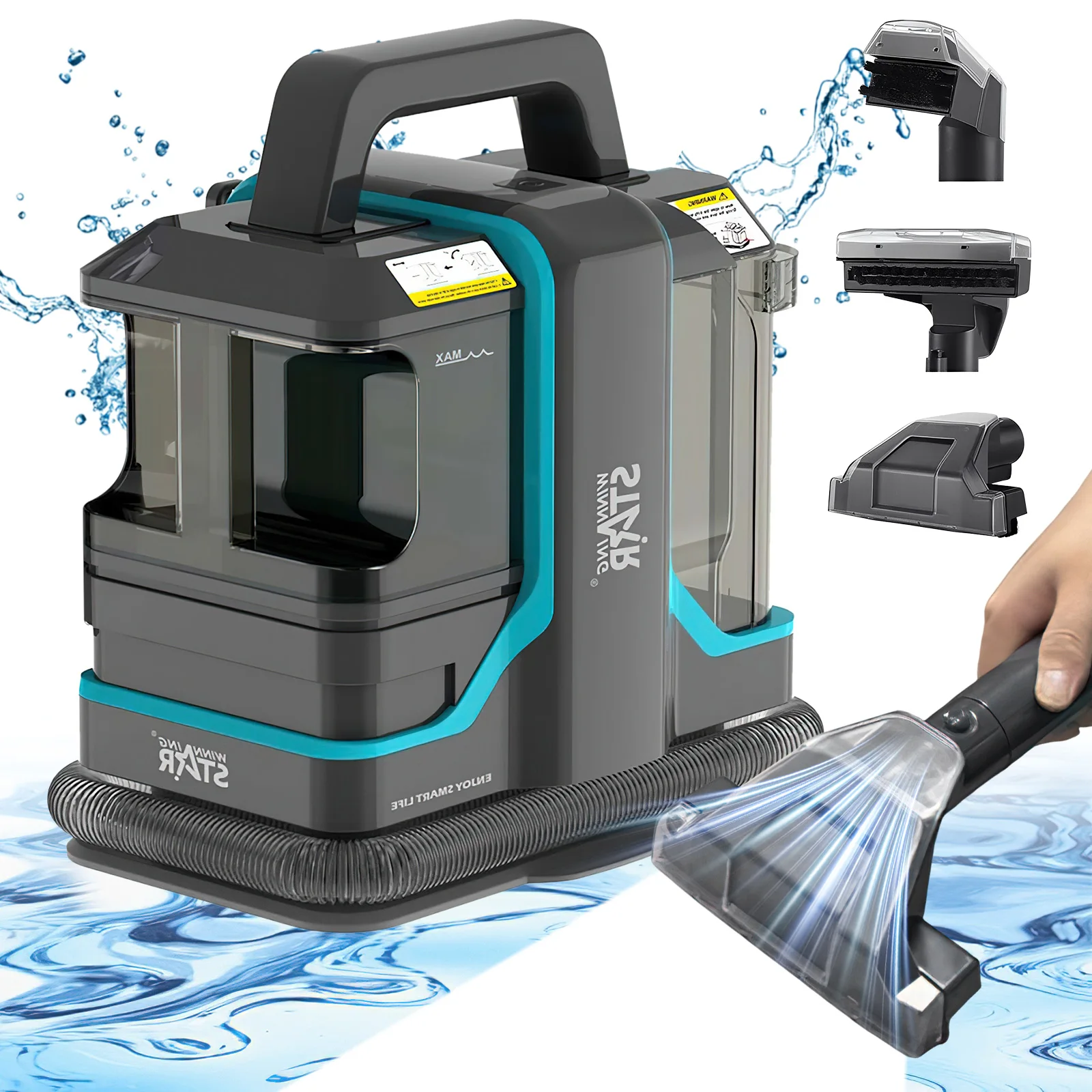 Nettoyeur de taches haute puissance ≥11Kpa, aspirateur à main pour tapis, canapé et rideaux, machine de nettoyage domestique intégrée avec pulvérisation et aspiration