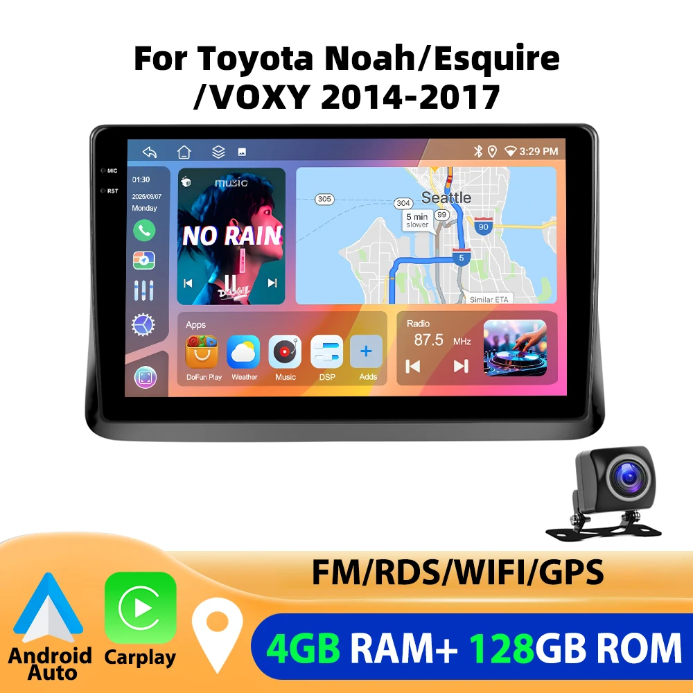 Podofo 4GB+64GB Car Radio Wireless Carplay Android Auto Stereo Multimedia Player 10 Inch For Toyota Noah/Esquire/VOXY 2014-2017 image 3