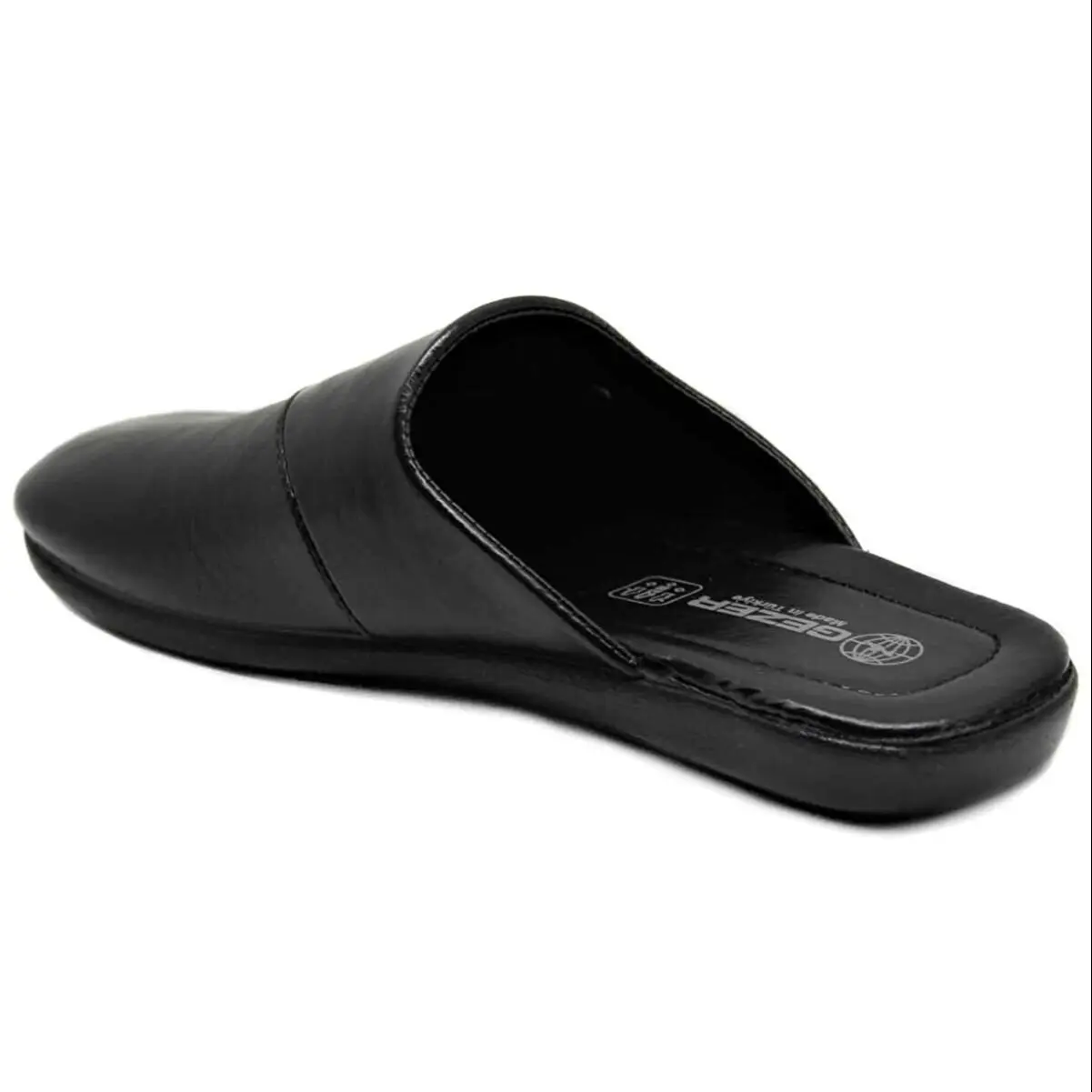 Men's Leather Slippers Comfortable Stylish House Slippers Groom Slippers Anti-Slip Black Slippers for Dowry