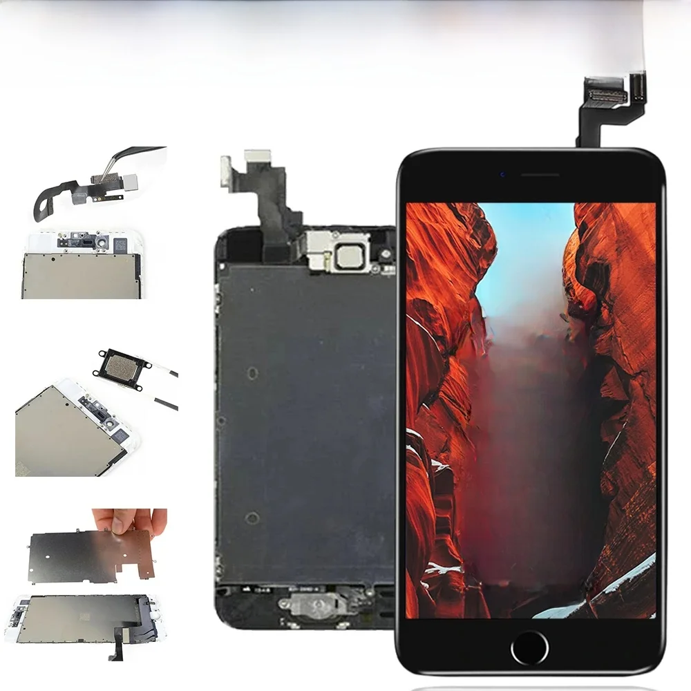 Nr 1 Wyświetlacz do iPhone'a 5 5S 5C SE 2016 Ekran LCD Dotykowy Digitizer Zespół zamienny Zainstalowana przednia kamera Przycisk Home + Narzędzia — zdjęcie 2
