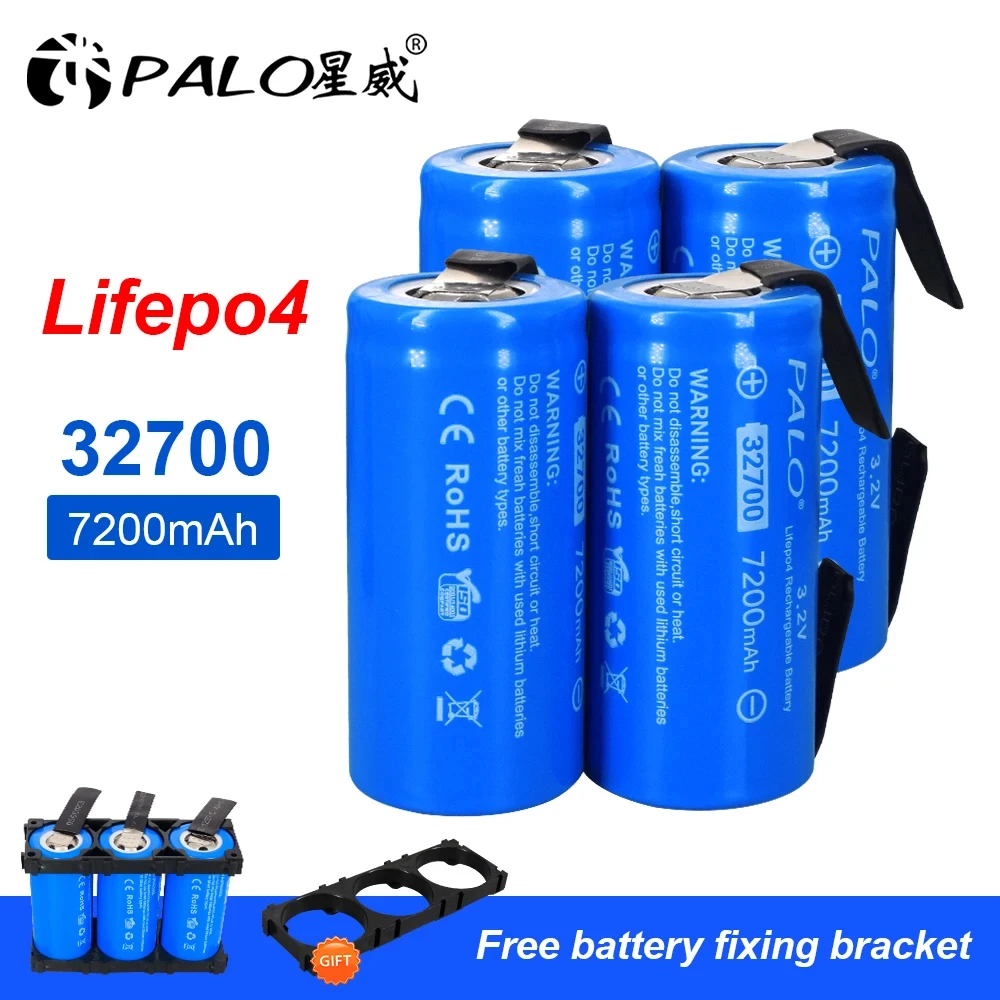 2-8 sztuk 32700 LiFePO4 bateria 7200mAh 35A 3.2V ciągłe rozładowanie maksymalnie 55A wysokiej mocy bateria litowa + DIY nikiel arkusze