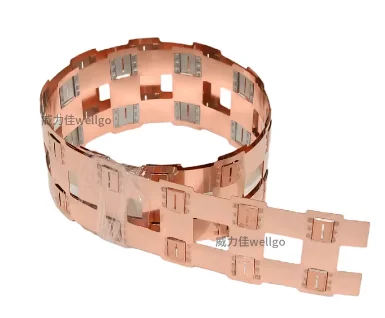WELLGO 1PCS Spot Supply of High-purity 33140 Battery Connector Copper Plated Strip Square Spacer 2P 34.5mm Copper Nickel Busbar view 2