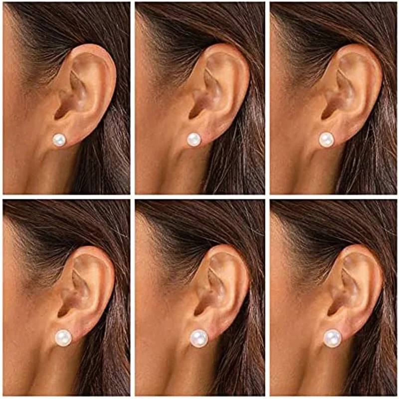 Huitan – boucles d'oreilles simples en Imitation de perles pour femmes, couleur or, 5/6/7/8/9/10MM, Piercing d'oreille délicat, bijoux tendance, tendance 3