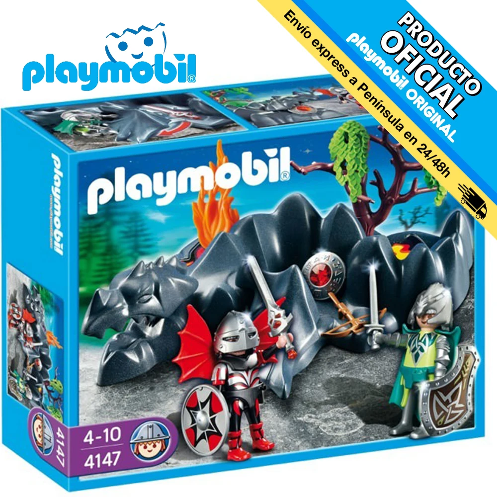 Playmobil Compact Set dragon rock with Knights, 4147, original, official product, clicks, gift, boy, girl, toy, with box, shop, new, man, woman.