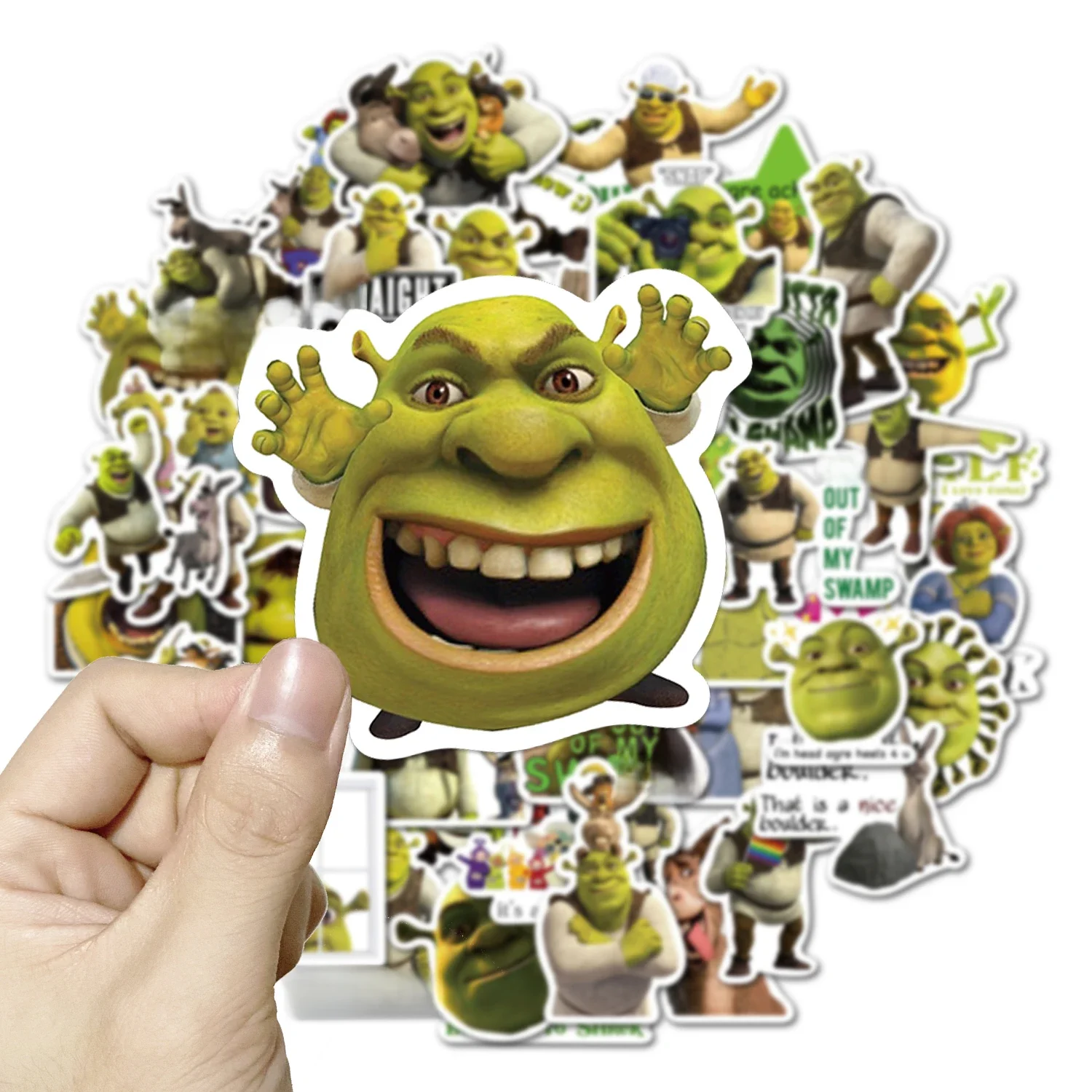 AliExpress 10/50Pcs Funny Disney Monster Shrek Stickers Vinyl Motorcycle Bicycle Luggage Suitcase Guitar Phone