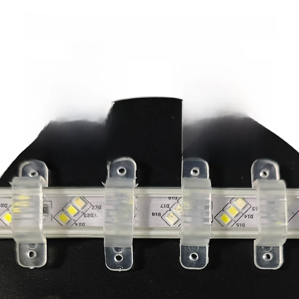 Bande lumineuse LED avec boucle en plastique, 5 à 100 pièces, Clip de fixation Flexible de haute qualité, accessoires pour 10mm-16mm 110V 220V 5050 2835 COB