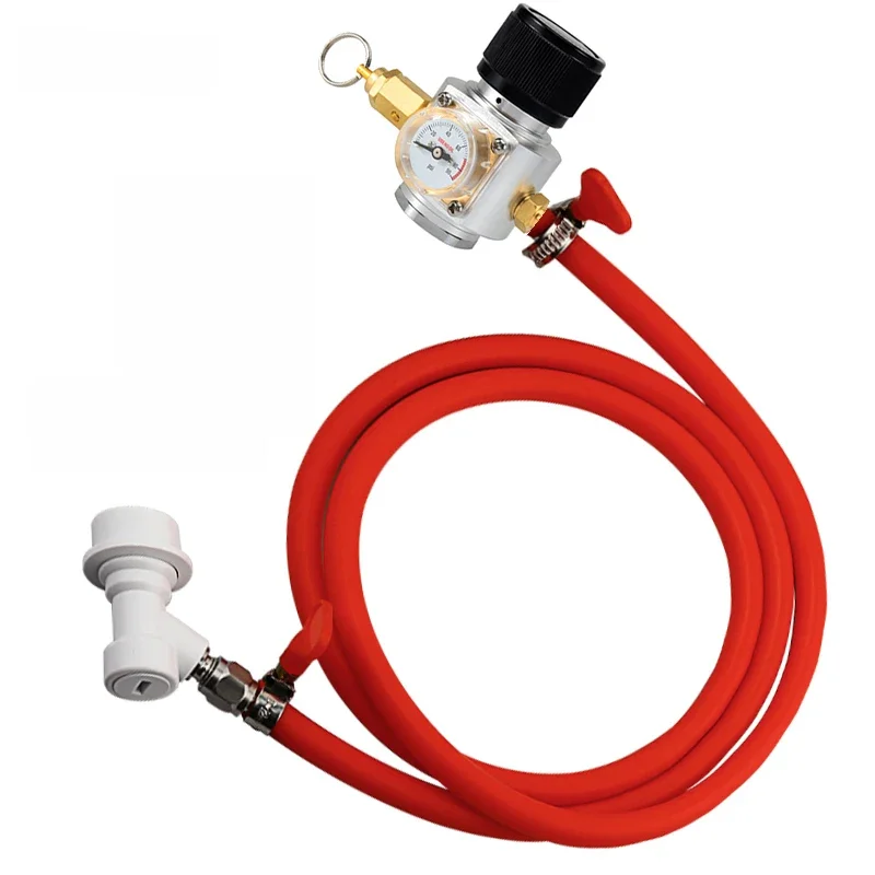 Zestaw przewodu gazowego do piwa domowego, wąż do gazowania gazu z PVC 5/16 ", regulator Co2 0-90 psi z zaciskami kulowymi do butli z gazem Co2 — zdjęcie 2