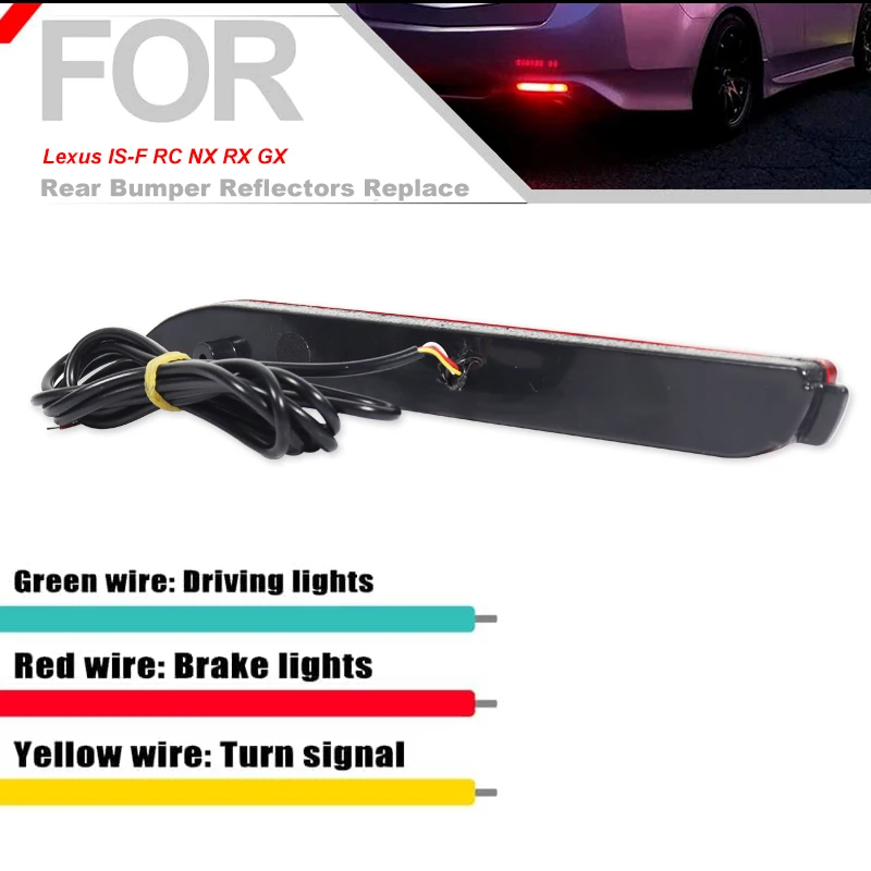 LED Car Rear Bumper Reflector Tail Brake Light For Toyota RAV4 Camry Reiz WISH SIENNA Innova Lexus ISF GX470 RX300 5630 Matrix