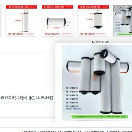 Accesorios para bombas de vacío de paletas rotativas industriales: Cartucho separador de neblina de aceite Busch 0532140155 0532140159, filtro de escape para RA002