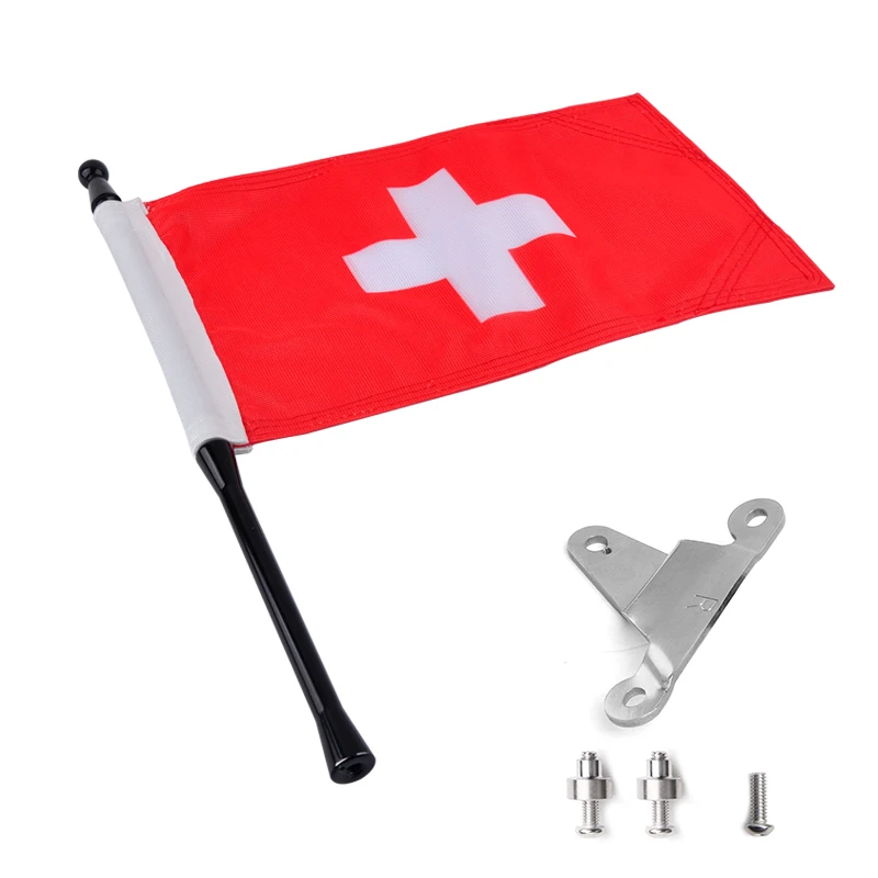 Alat tiang bendera GL1800 sayap emas, Kit tiang bendera perjalanan swiss, Set bagasi ekstensi braket bendera-panikal