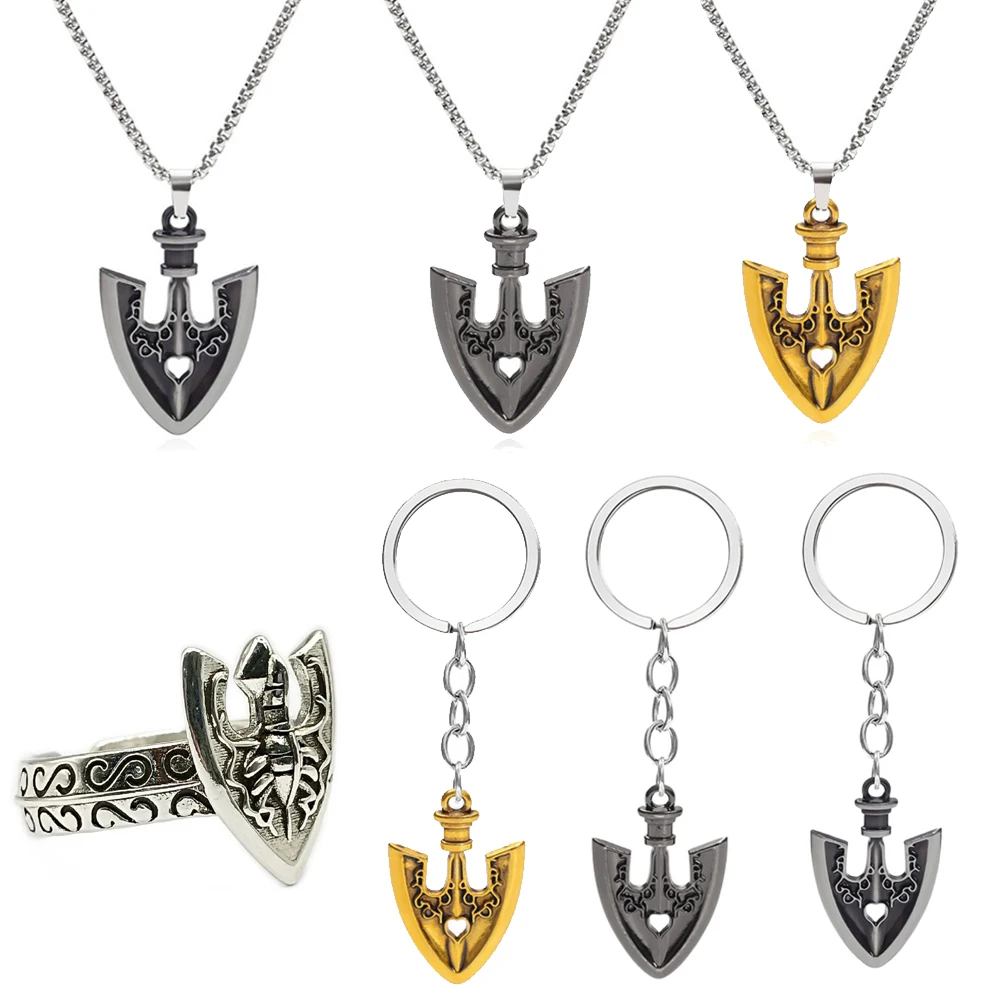 

Anime JOJOS ADVENTURE Keychain Kujo Jotaro Arrow Metal Pendant Chain Choker keychain Charm Gifts Cosplay Rings Earring Halloween