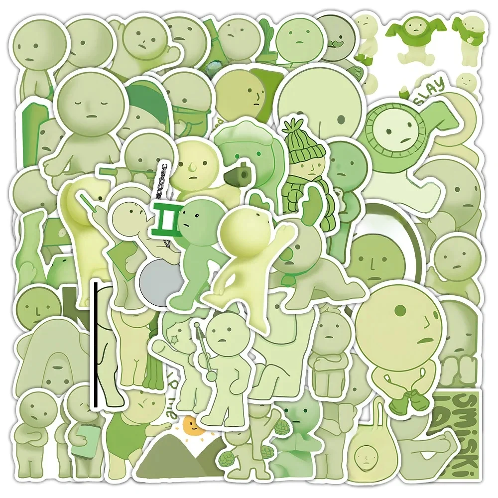 50 pièces Smiski autocollants vinyle autocollants imperméables Pack pour bouteille d'eau ordinateur portable Scrapbook autocollants