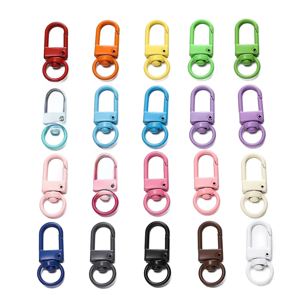 10 teile/los Hohe Qualität Bunte Legierung Snap Karabiner Haken Schlüsselbund Erkenntnisse für DIY Schlüssel Kette Halskette Armband Liefert